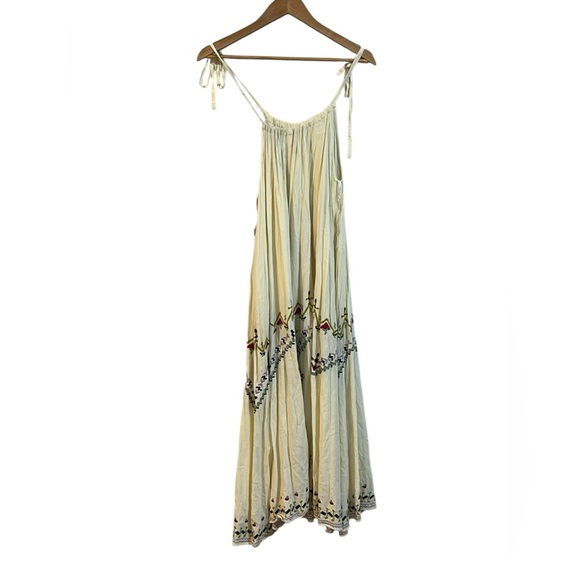 by ANTHROPOLOGIE Boho Floral Embroidered Maxi Dress Beachy Resort Small Cruise - Picture 2 of 4
